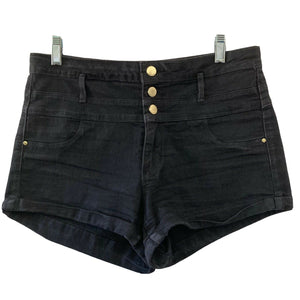 Refuge Jeans Shorts Womens Black Hig Waist Denim Short Shorts Size 8 Mag 3