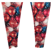 Load image into Gallery viewer, Modern Lux Legging Christmas Ball Theme Red and White Womens Size Medium New