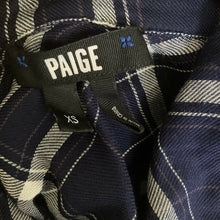 Load image into Gallery viewer, Paige Shirt Plaid Button Front Womens Black and White Size XS