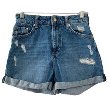 Load image into Gallery viewer, &amp;Denim H&amp;M Shorts Cutoff Womens Size 4 Mom Shorts Distressed Medium Wash