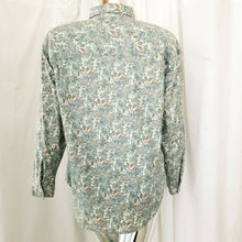 Load image into Gallery viewer, Vintage Maggie Lawrence Green Beige Peach Paisley Button Up Long Sleeve Shirt M