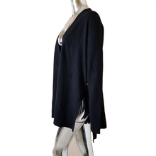 Load image into Gallery viewer, Laundry by Shelli Segal Sweater Black Open Front Long Cardigan Coatigan L