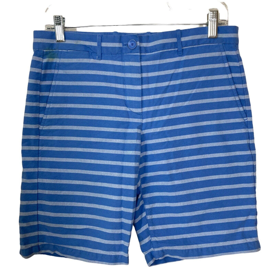 Khakis by Gap Shorts Bermuda Boyfriend Rollup Blue Striped Womens Size 11 13