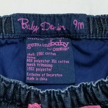 Load image into Gallery viewer, Genuine Baby Osh Kosh Toddler(9mos) Girls Navy Blue Pink Tiered Ruffle Skirt 9M