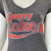 Load image into Gallery viewer, Cherry Coke Womens Gray and Red Tshirt Size Large