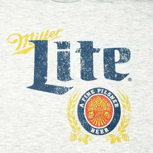 Load image into Gallery viewer, Heather Gray Miller Lite Beer Logo Short Sleeve Thin T-Shirt L pilsner