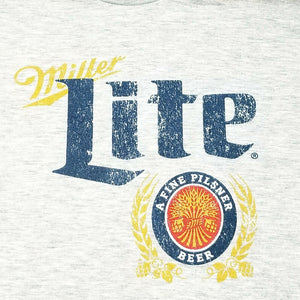 Heather Gray Miller Lite Beer Logo Short Sleeve Thin T-Shirt L pilsner