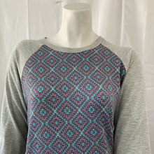 Load image into Gallery viewer, LulaRoe Multicolored Diamond Patterned Long Sleeve Shirt Small
