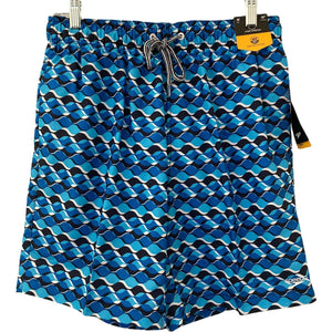 Speedo Swim Trunks Board Shorts Mens Blue White Size Medium New