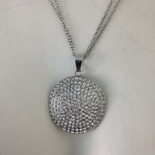 Load image into Gallery viewer, Womens Rhinestone Circle Necklace with Silver Chain