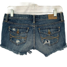 Load image into Gallery viewer, Abercrombie Fitch Shorts Blue Denim Distressed Womens Size 00 Juniors low rise