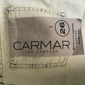 Carmar Los Angeles Jeans Stretch Denim Low Rise Skinny Distressed Ripped Size 26