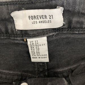 Forever 21 Shorts Denim Black Cutoff Button Fly Womens Size 27