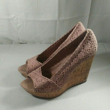 Load image into Gallery viewer, Mix Number 6 Womens Champagne Pink Summer Wedges Size 10M