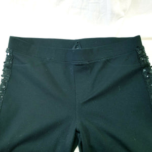 Hue Leggings Womens Black Sequined Pants size Medium