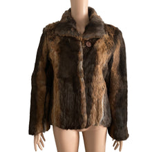 Load image into Gallery viewer, Vintage Split End Limited Rabbit Fur Jacket Medium Dark Light Brown