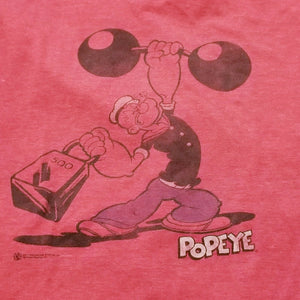 Mens Red Popeye Vneck Short Sleeve Tshirt