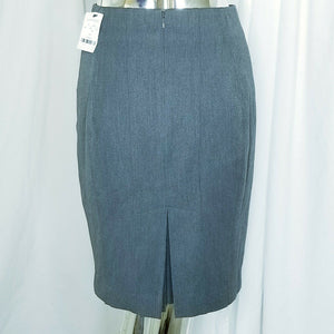 Express Skirt Pleated Charcoal Gray Lined Knee Length Size 12 NWT