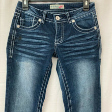 Load image into Gallery viewer, Paris Blue Womens Dark Wash Blue Jeans w Sequins Juniors Size 5