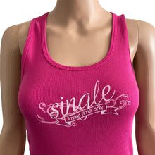 Load image into Gallery viewer, Tank Top Womens Large Hot Pink Ribbed Single Limited Time Bachelor Party