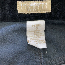 Load image into Gallery viewer, Liz Claiborne Liz Wear Petites Womens High Rise Black Velour Velvet Pants 6P