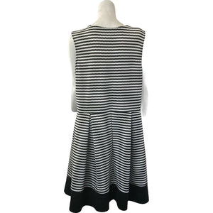 Ashley Stewart Dress Swing Black White Horizontal Stripes Plus Size 3X 18 20