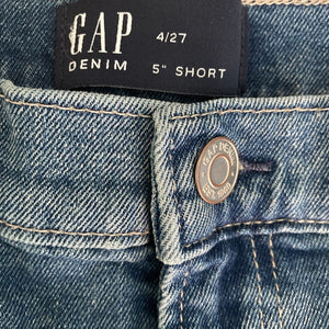 Gap Shorts Bermuda 5" Short Denim Womens Medium Wash Distressed Stretch 4/27