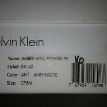Load image into Gallery viewer, Calvin Klein Amber Metallic Python PR Womens Open Toe Heeled Sandals 7.5