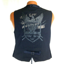 Load image into Gallery viewer, Guess Worlds Finest Dry Good Mens Black Crushed Velvet VTG 80&#39;s Vest Medium rare