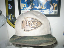 Load image into Gallery viewer, KANSAS CITY CHIEFS CAMO BASEBALL HAT NEW ERA  ADULT SIZE 7 3/8 NFL FOOTBALL KC