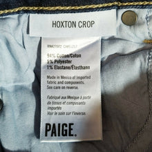 Load image into Gallery viewer, Revolve Paige Jeans Hoxton Crop Stretch Dark Wash Distressed Skinny Size 23