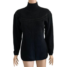 Load image into Gallery viewer, 0.5 Fashion Club Sweater Womens Large Embroidered Black Long Sleeve