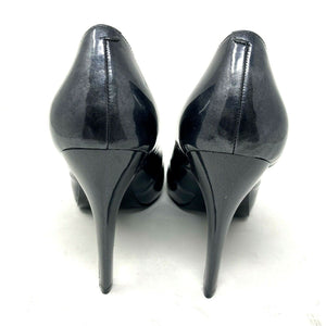 Nine West Dark Gray Metallic Open Toe Heel Size 9.5 M