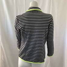 Load image into Gallery viewer, Olsenboyle Womens Black and Gray Striped Blazer Style Jacket Size Medium