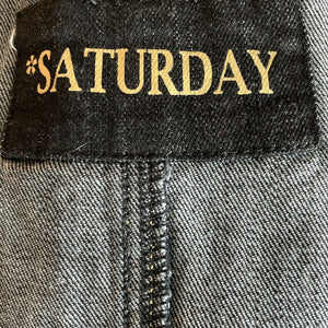 Saturday Womens Black Denim Vest Medium