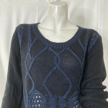 Load image into Gallery viewer, Olive + Oak Womens Dark Blue Cable Knit Style Pullover Sweater Size Small