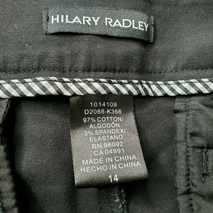 Hilary Radley Womens Black Capri Career Pants Size 14