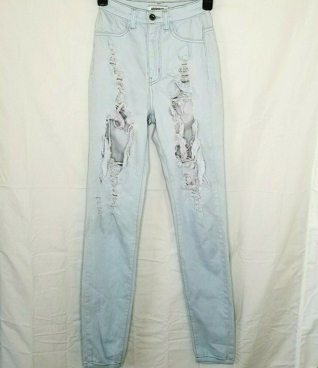 Aphrodite Jeans Light Wash Distressed Womens Juniors size 1