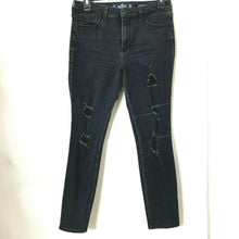 Load image into Gallery viewer, Hollister Classic Stretch High Rise Crop Super Skinny Distress Black Jeans 28x26