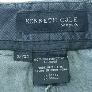 Kenneth Cole Mens Gray Wide Leg Mid-Rise Casual Chino Pants 32/34