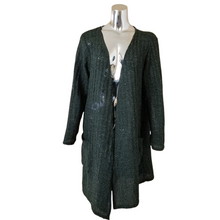 Load image into Gallery viewer, Forgotten Grace Womens Green Open Front Vneck Long Cardigan Coatigan Plus 2X NWT