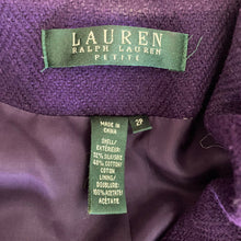 Load image into Gallery viewer, Vintage 90s Lauren Ralph Lauren Blazer Petites Fabric Purple Silk Blend Size 2P