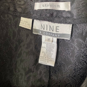 Nine & Co Pants Stretch Black Brocade Womens Plus Size 16