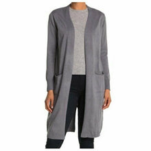 Load image into Gallery viewer, CENY Womens Sweater Long Cardigan Open Front Gray Womens Size Medium