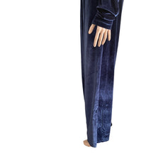 Load image into Gallery viewer, Fabletics Jumpsuit Womens Large Velour Wide Leg Navy Blue Zip Front New