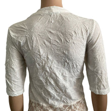 Load image into Gallery viewer, Maurices Top Open Front Womens Small White Lace Midriff Short Sleeve