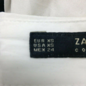 Zara Basics Navy Blue White Tailored Backless Wide Leg Culottes Jumpsuit XS