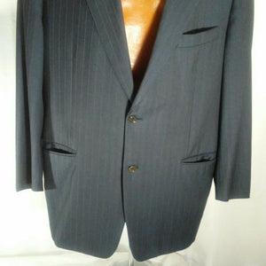 Canali Mens 100% Wool Black Pinstripe Blazer Sports Jacket Harry Rosen 56R