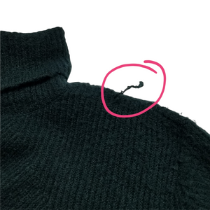 Sweet Romeo Womens Black Plush Brushed Rib-Knit Turtleneck Sweater Small NEW