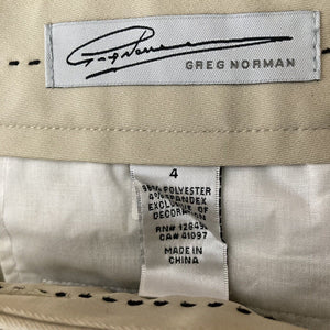 Greg Norman Shorts Bermuda Beige Size 4 Womens Stretch Golf Casual